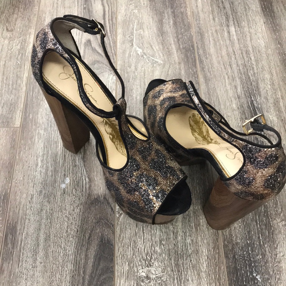 JessicaSimpson cheetah platform heels